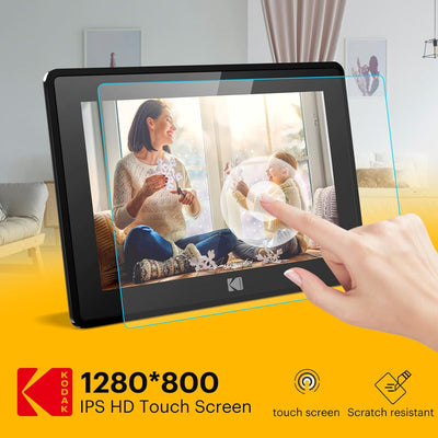 KODAK Digitaler Bilderrahmen 10 Zoll WLAN Elektronischer Bilderrahmen HD IPS Touchscreen Smart Fotor