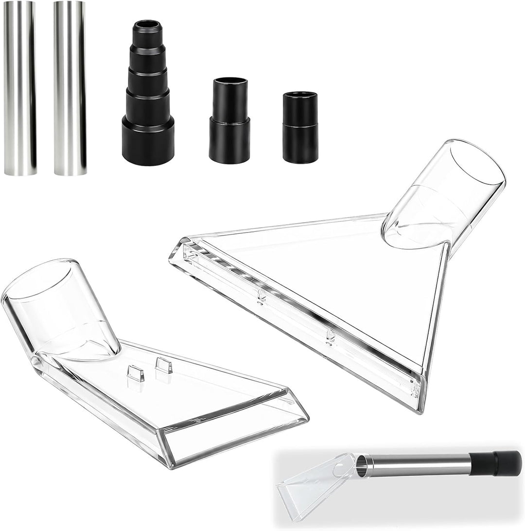 2 Staubsauger Aufsatz mit 3 Staubsauger Adapter für 3.2/3.5/4.4cm Schlauch | Transparente Staubsauge