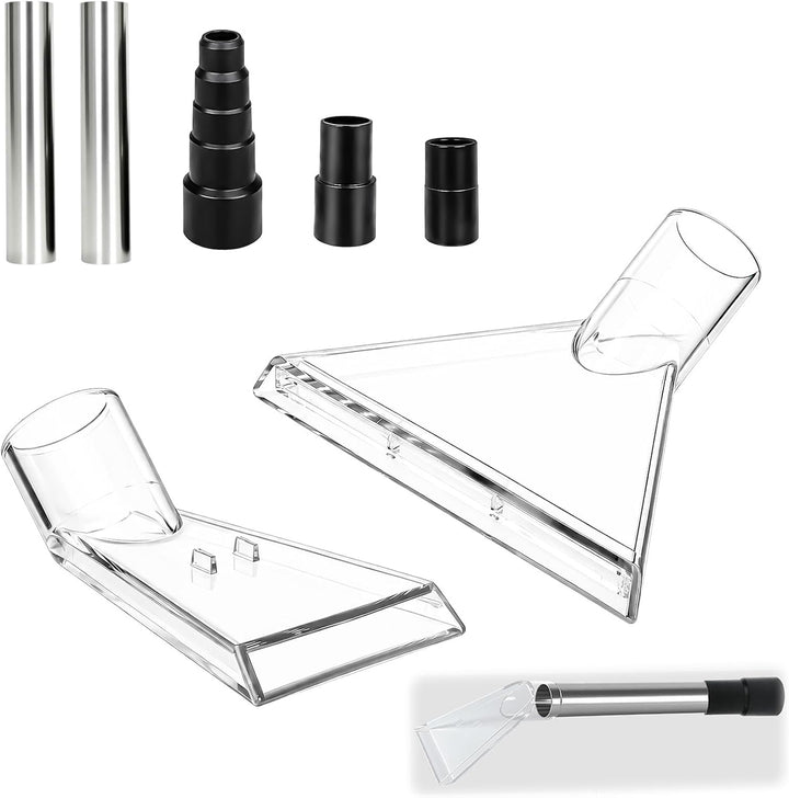 2 Staubsauger Aufsatz mit 3 Staubsauger Adapter für 3.2/3.5/4.4cm Schlauch | Transparente Staubsauge