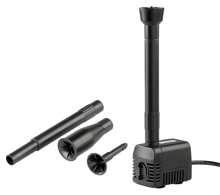 Royal Gardineer Teich Brunnen: Teichpumpe Fontaine mit 4 Wasserspiel-Aufsätzen, 230 Volt (Springbrun