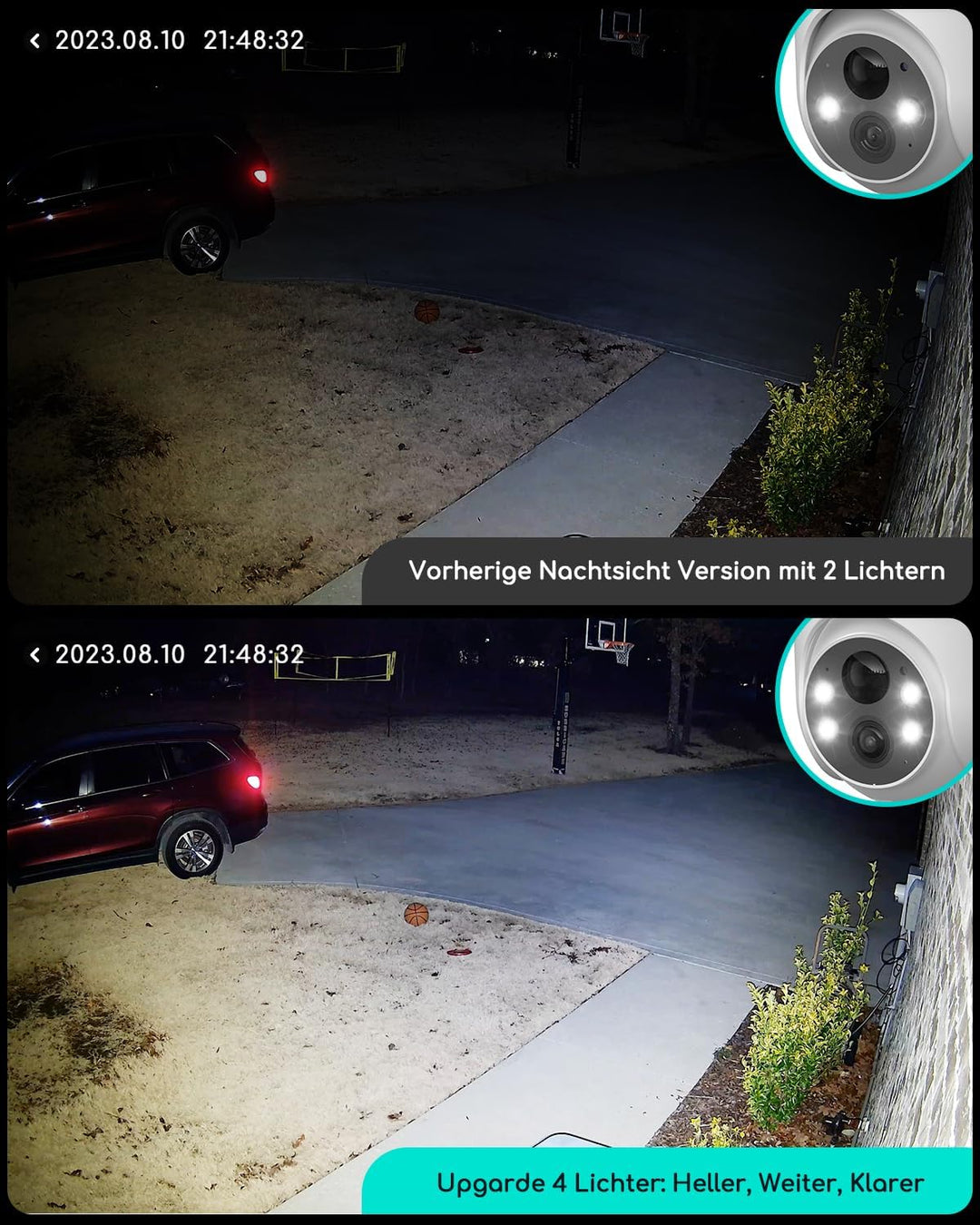 COOAU 2K Überwachungskamera Aussen Akku , 355°/90° Schwenkbar, Kabellose WLAN IP Kamera Outdoor mit