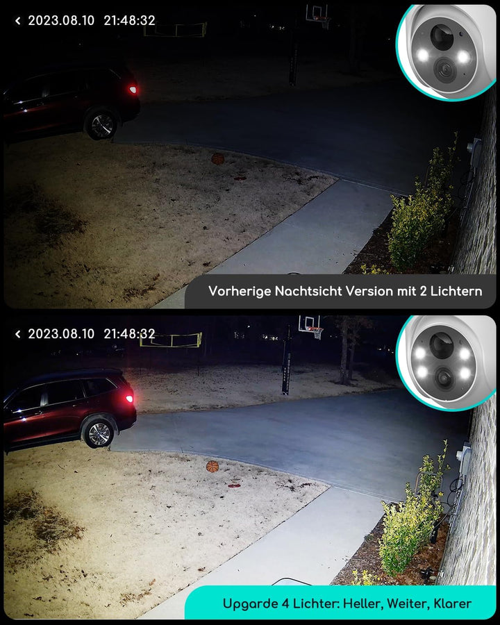 COOAU 2K Überwachungskamera Aussen Akku , 355°/90° Schwenkbar, Kabellose WLAN IP Kamera Outdoor mit