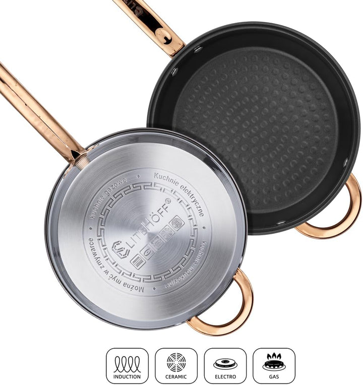 EliteHoff Topfset Induktion, Kochtopf Set mit Glasdeckel, 7-lagiger Edelstahl Topf- & Pfannensets mi
