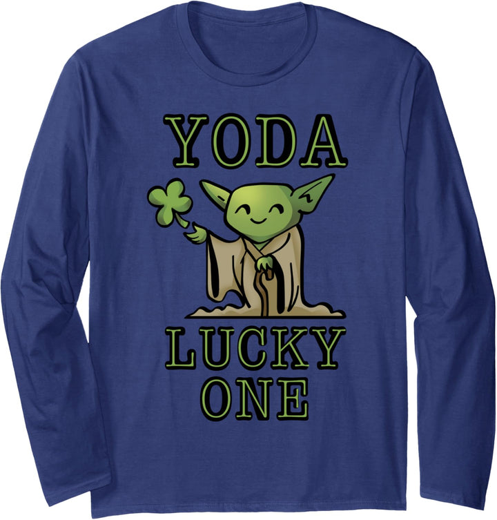 Star Wars Yoda Lucky Cute Cartoon St Patrick's Langarmshirt