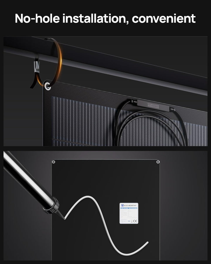 ECO-WORTHY 200W Solarpanel Flexibel ETFE 18BB 25% hohe Umwandlung für Balkon, Wohnmobil, Boot, Dach,