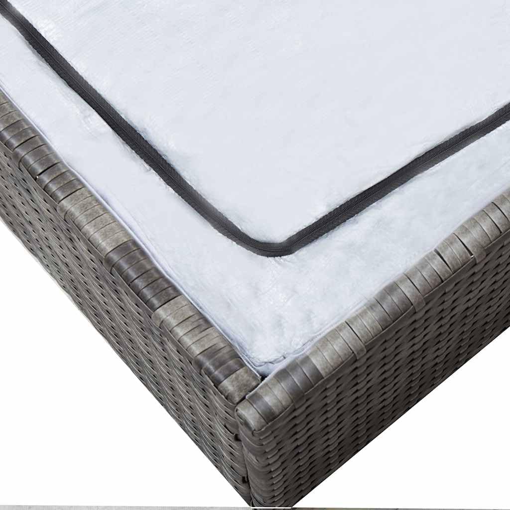 vidaXL Gartenmöbel 2-TLG. mit Auflagen Speicherfunktion Sitzgruppe Lounge Sofa Hocker Gartensofa Gar