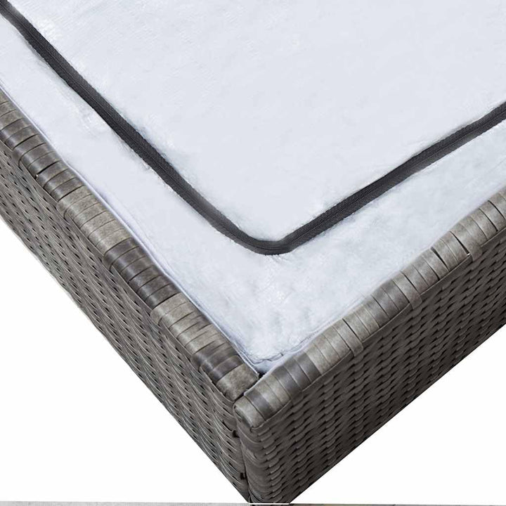 vidaXL Gartenmöbel 2-TLG. mit Auflagen Speicherfunktion Sitzgruppe Lounge Sofa Hocker Gartensofa Gar
