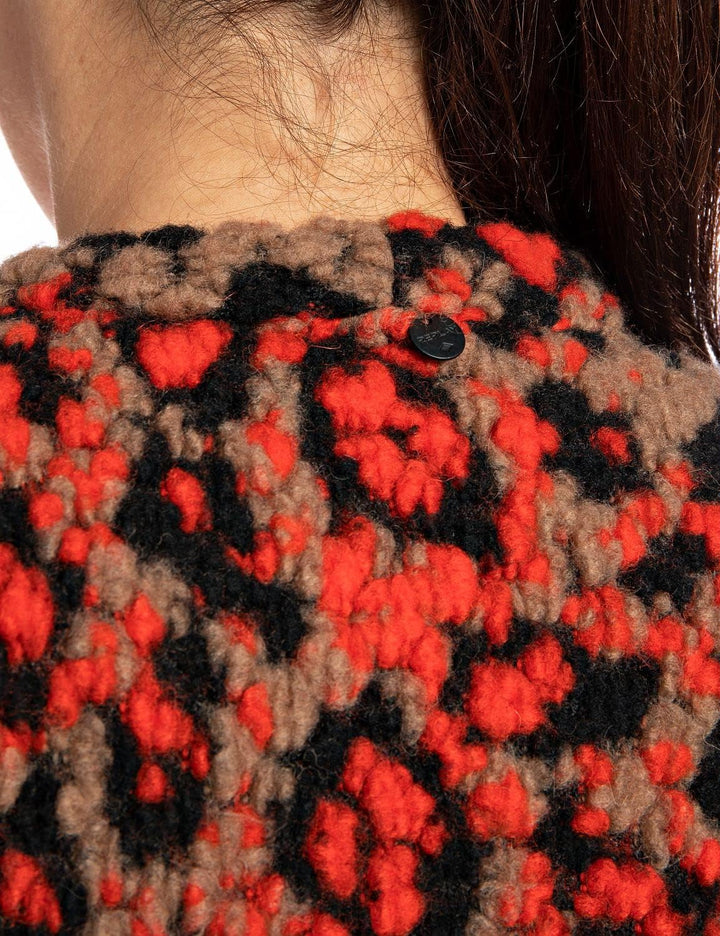 Replay Damen Wollmischungs-Mantel, 010 Red/Black/Nut