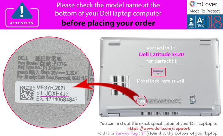 mCover Schutzhülle nur kompatibel mit Dell Latitude 5420 5430 Windows Notebook-Computer (2021 - 2023