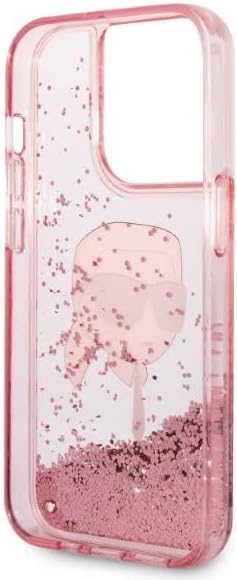 Karl Lagerfeld KLHCP14XLNKHCP Hülle für iPhone 14 Pro Max 6,7" rosa hardcase Glitter Karl Head