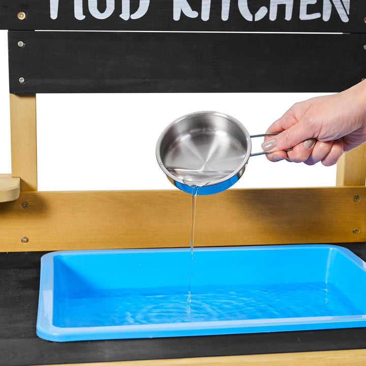 pt, Outdoor Mud Kitchen, Kinder Outdoor-Küche aus Holz für Pretend und Spielen, Schlamm, Wasser, San