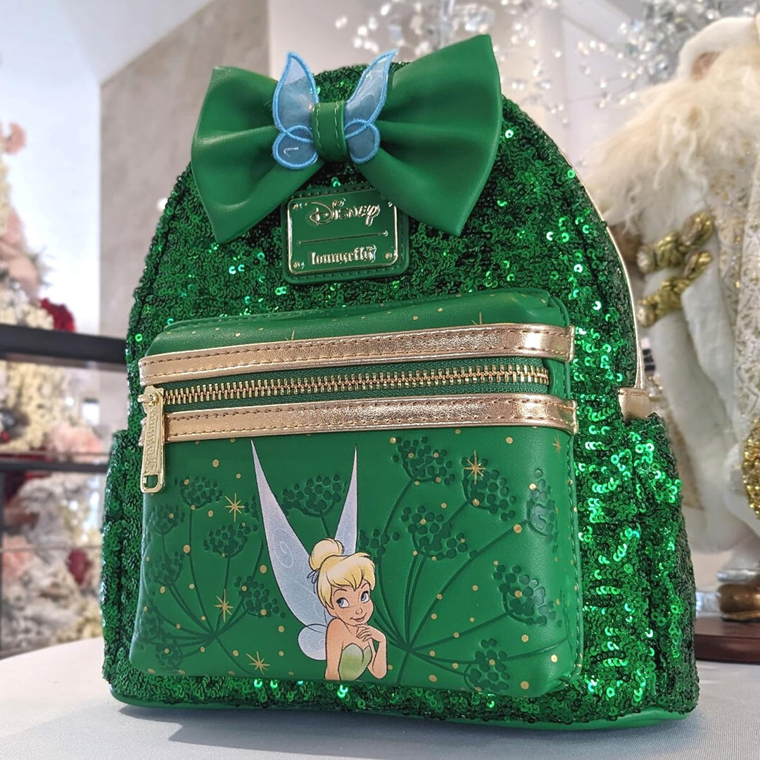 Loungefly Tinkerbell Mini-Schultertasche, mit Pailletten, Grün, Grün