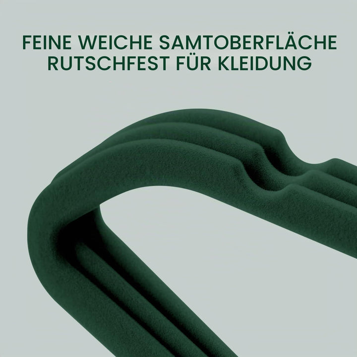 Kleiderbügel Samt, 45 cm rutschfeste Filz Bügel, Stabile Anzugbügel mit Schulterkerben, Platzsparend