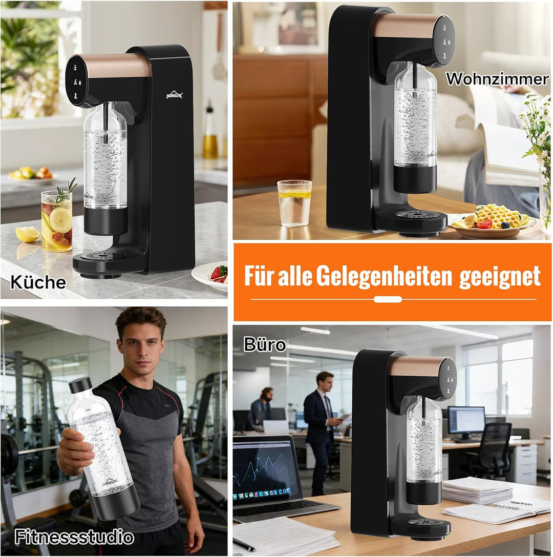 HOMELUX Wassersprudler,Sprudelwasser Maschine,Soda Maker,Wasser Sprudel GeräT,Water Carbonator (Schw