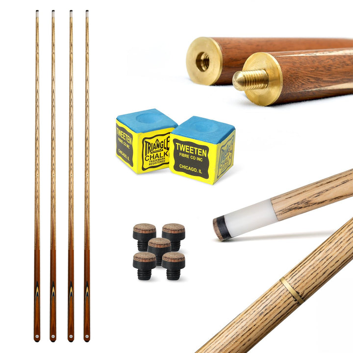 store HD Billard Queue Set zweiteilig aus edlem Holz, 147cm lang, Billard Kö 2-teilig für Pool + Sno