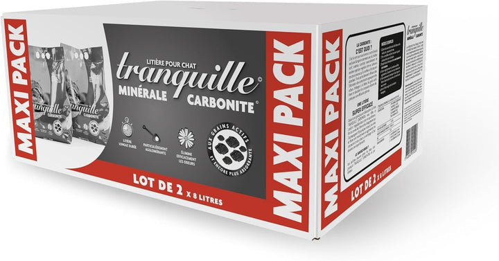 Tranquille - Katzenstreu, klumpend, Mineral, Carbonit, 8 l, 2 Stück
