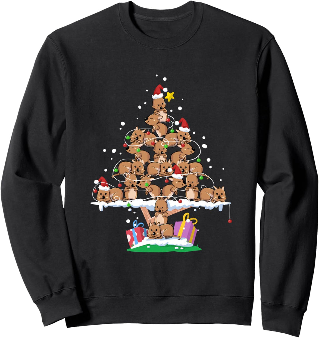 Lustiges Quokka Weihnachtsbaum geschenk Sweatshirt