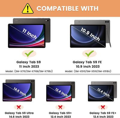 INFILAND Hülle für Samsung Galaxy Tab S9 FE/S9 2023 mit S Pen Halter, Ultra Dünn Multi-Winkel Stände