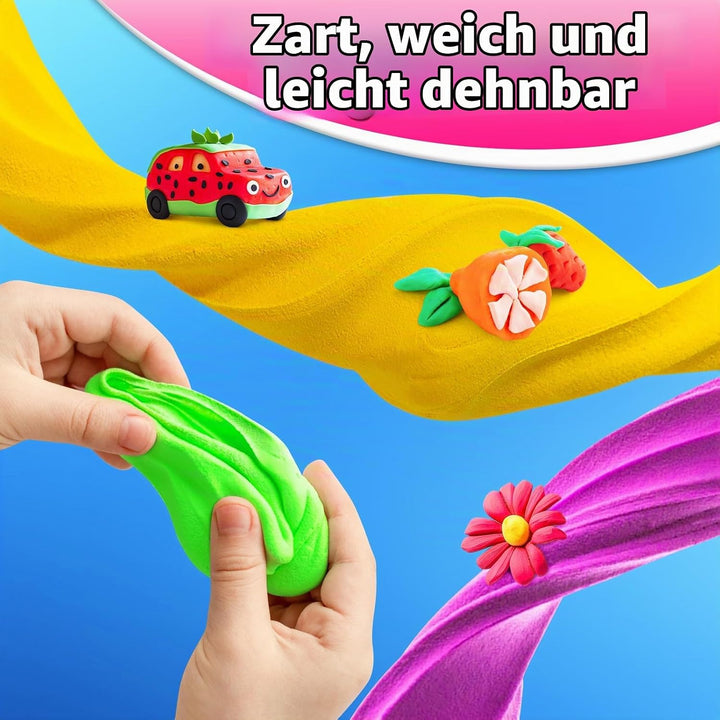 Modelliermasse Lufttrocknend, 24 Farben Lufttrockener Magischer Knete für Kinder, Air Dry Clay, 24 F