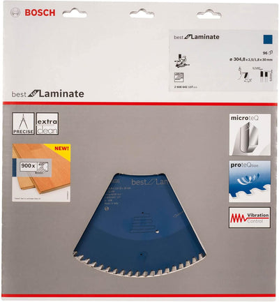 Bosch Professional 2608642137 Kreissägeblatt Best for Laminate 304.8 x 30 x 2.5/1.8 mm Z96TR-F