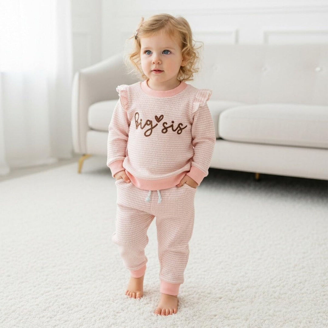 Kleinkind Baby Mädchen Herbst Kleidung Rüschen Langarm Süsses Print Streifen Sweatshirt Top und Hose