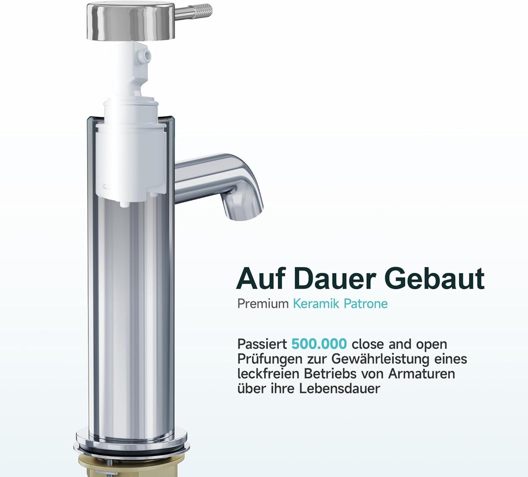 Wasserhahn Bad Einhebelmischer Waschtischarmatur für Badezimmer mit Auslaufhöhe 86 mm für Gäste-WC A