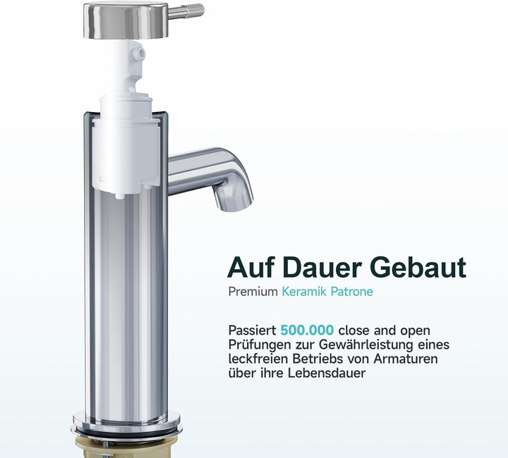 Wasserhahn Bad Einhebelmischer Waschtischarmatur für Badezimmer mit Auslaufhöhe 86 mm für Gäste-WC A