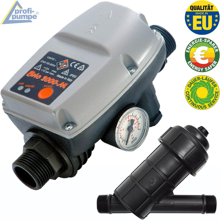 PUMPENSTEUERUNG DRUCKSCHALTER mit KARTUSCHENFILTER Druckwächter Automatic-Controller Durchflusswächt