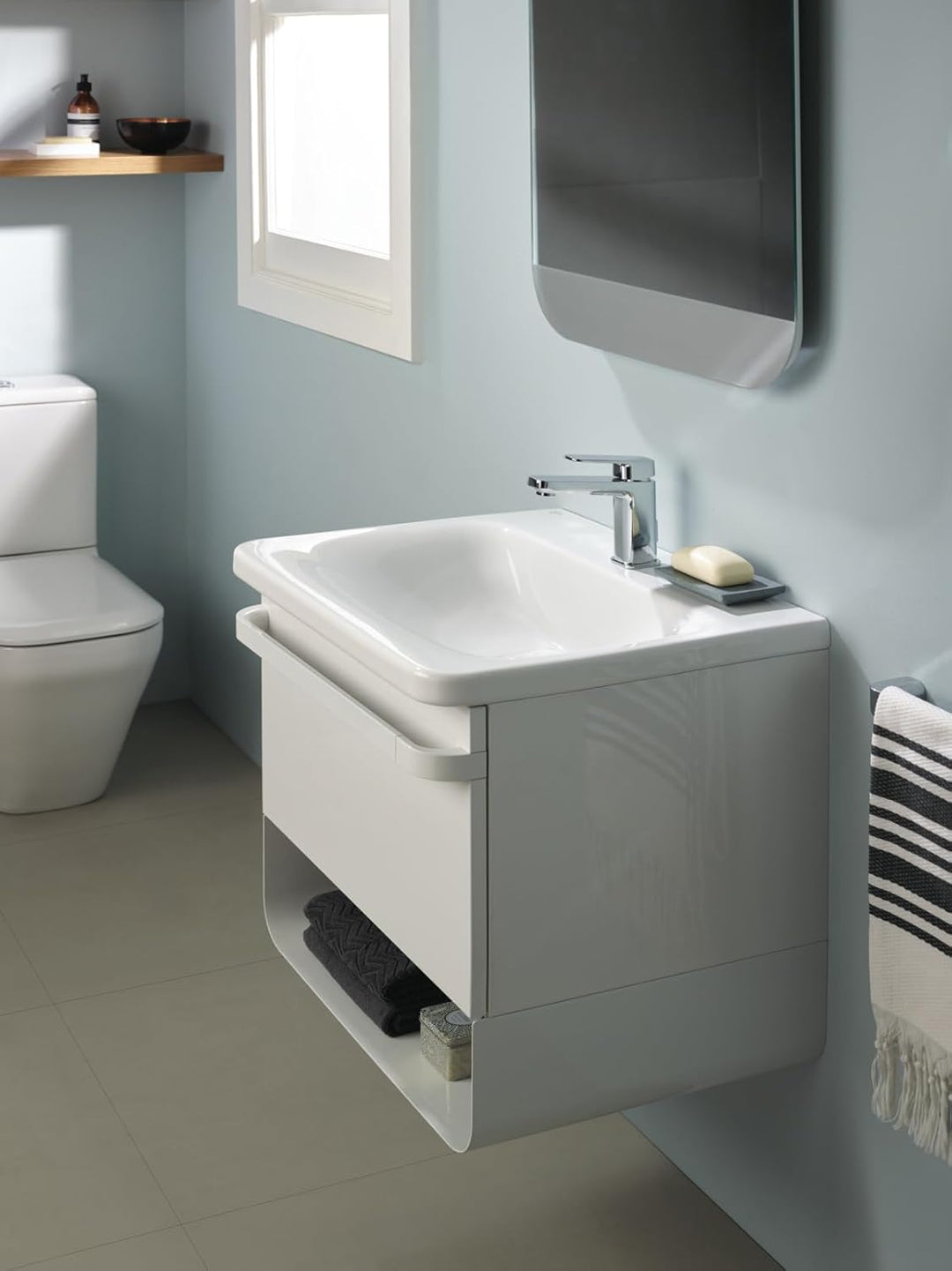 Ideal Standard A6326AA Tonic II Waschtischarmatur mit Ablauf, Bad-Wasserhahn mit Auslauf, Mischbatte