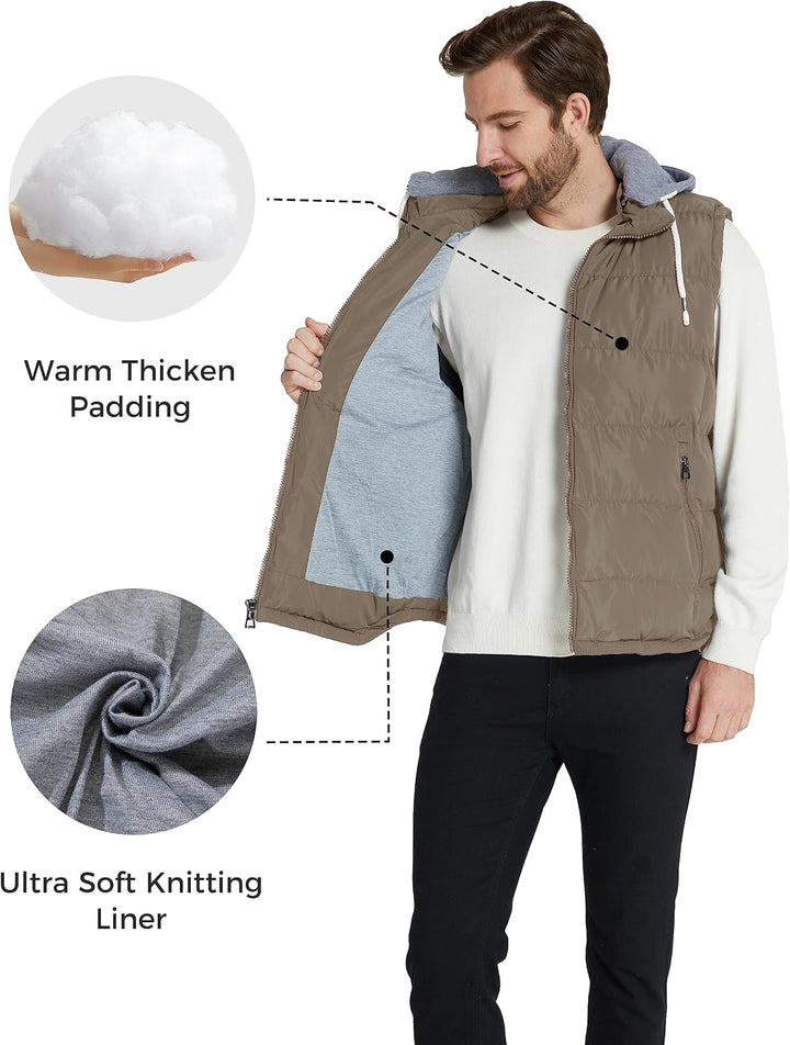 ZSHOW Herren Winter Weste Gesteppte Polsterung Puffer Ärmellos Jacke Warme Outdoor Weste Körperwärme