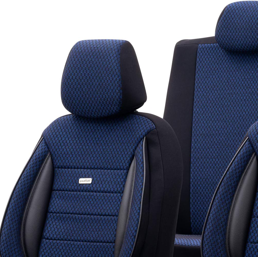 Universelle Stoff Sitzbezüge 'SelectedFit Sports' Schwarz/Blau - 11-Teilig- - kompatibel mit Side-Ai