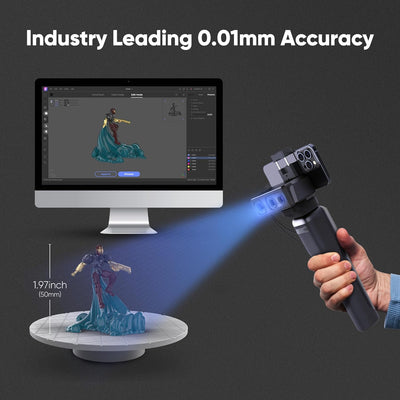 3DMakerpro Seal 3D-Scanner für 3D-Drucker mit 0,01 mm Genauigkeit, 24-Bit-Farbkamera, bis zu 10 FPS