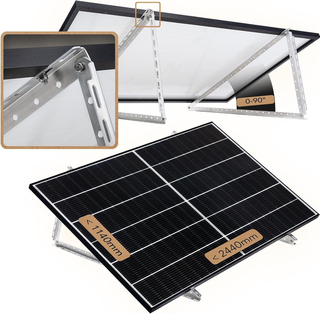 2 Sets V-CANT-C Solarmodul Halterung │ Halterung für Solarmodule bis zu 114.5 cm und 600 W│ Robuste