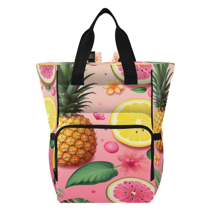 Gelbe Ananas Zitronen Tropisch Wickeltasche Reiserucksack Grosse Kapazität Schulter Mom Taschen für