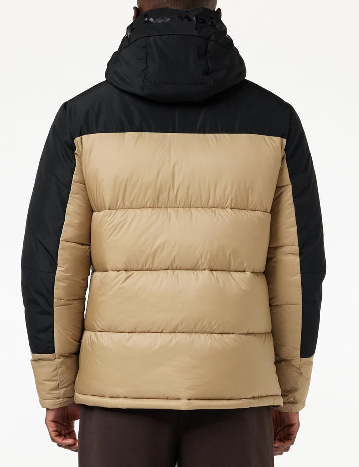 Champion Herren Legacy Outdoor Colorblock Hooded Gepolsterte Jacke S Off White/Nero, S Off White/Ner