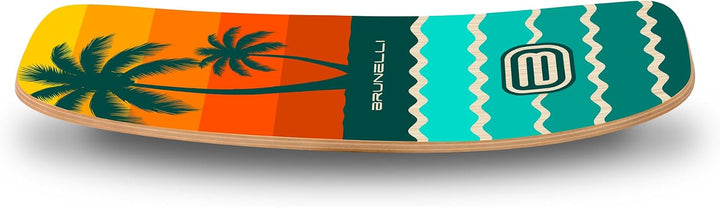 Brunelli Balance Board Holz Set - Balanceboard mit Korkrolle Gleichgewicht Core Training Fitness Sta