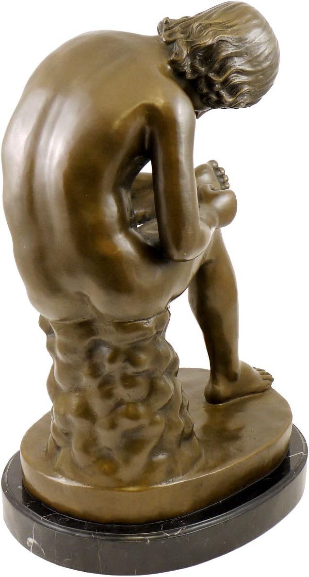 Spinario Bronzestatue - Der Dornauszieher Skulptur - signiert Milo - Antikes Motiv der Bildenden Kun