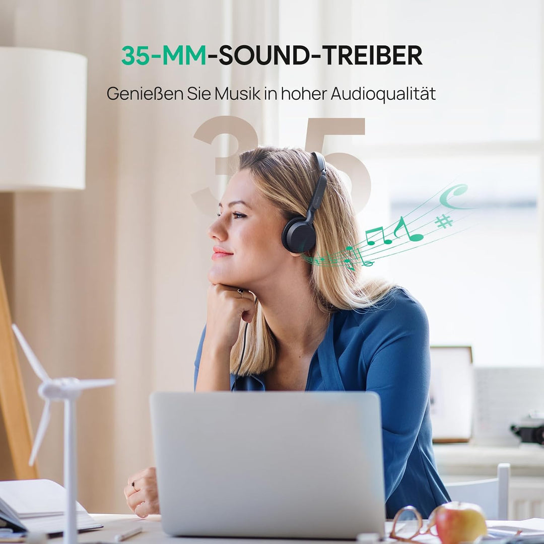 Yealink UH42 USB Headset mit Mikrofon Stereo Kabel Headset für PC USB-C/A | Kabelgebundenes Kopfhöre
