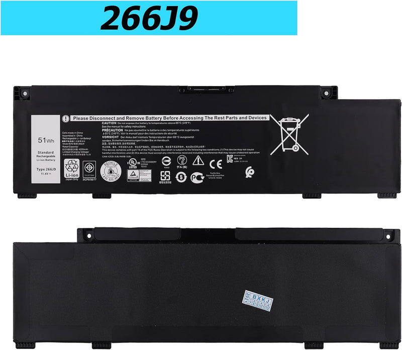 Vvsialeek 266J9 Laptop Akku für Dell G3 15 3500 3590 3790 G5 15 5500 SE 5505 P89F Inspiron 5490 INS