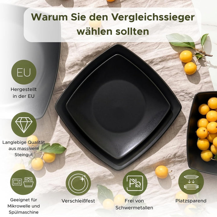 Konsimo. Elegant Suppenteller Set 6er - Schale aus Keramik - Pastateller und Tiefteller für 6 Person