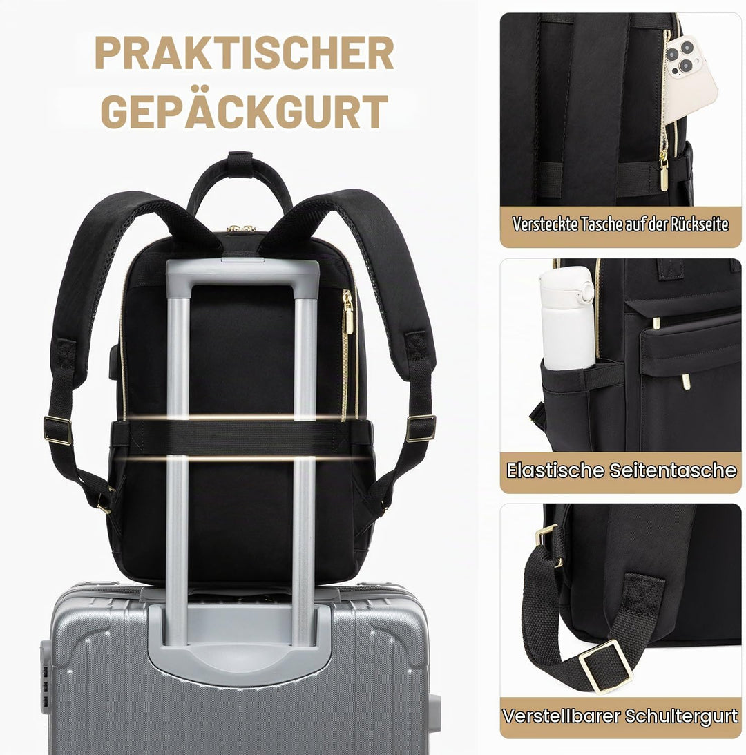 LOVEVOOK Rucksack Damen Klein, 14 Zoll Laptop Rucksack mit Laptopfach, Kleiner Wasserdicht Daypack E