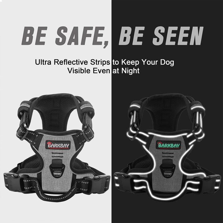 BARKBAY No Pull Dog Harness Front Clip Heavy Duty Reflective Easy Control Handle for Large Dog Walki