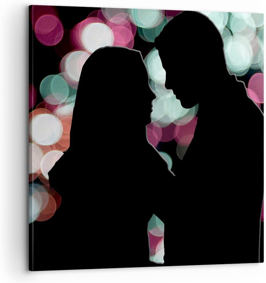 Bilder auf Leinwand Paar Liebe Beziehung Leinwandbild mit Rahmen 60x60cm Wandbilder Dekoration Wohnz