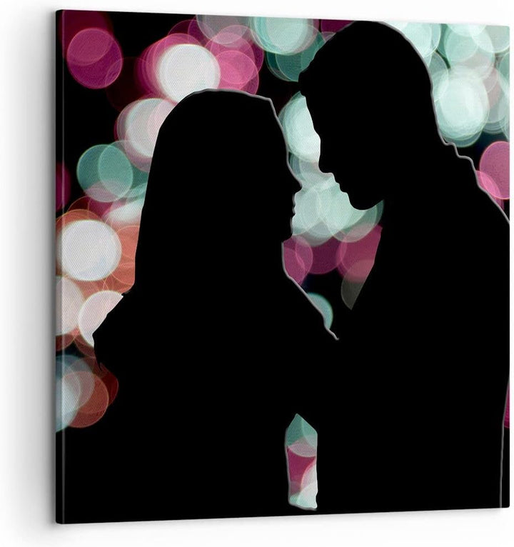 Bilder auf Leinwand Paar Liebe Beziehung Leinwandbild mit Rahmen 60x60cm Wandbilder Dekoration Wohnz