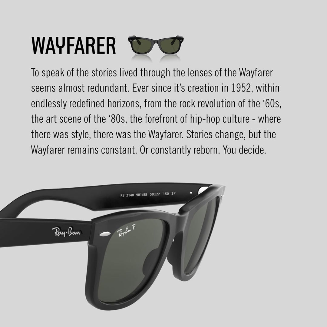 Ray-Ban RB2140 901 54 Rayban RB2140 901 54 Wayfarer Sonnenbrille 54, Schwarz