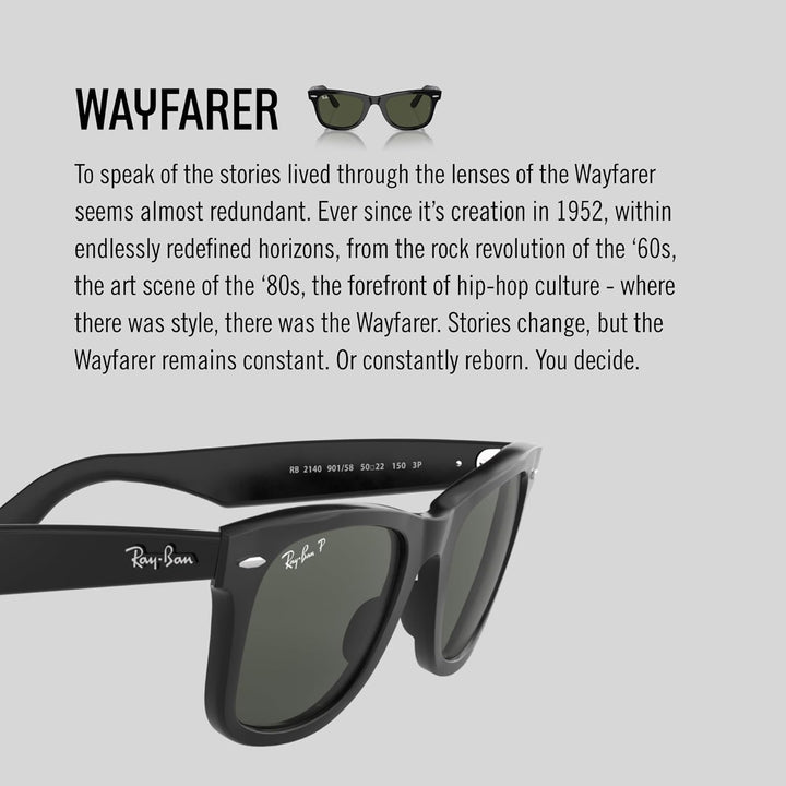 Ray-Ban RB2140 901 54 Rayban RB2140 901 54 Wayfarer Sonnenbrille 54, Schwarz