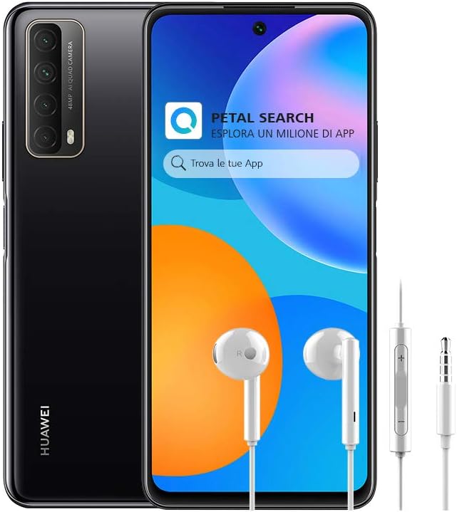 HUAWEI P Smart 2021 + AM 115 Kopfhörer, Supercharge 22,5 W, 5000 mAh Akku, Vier Kameras mit AI und H