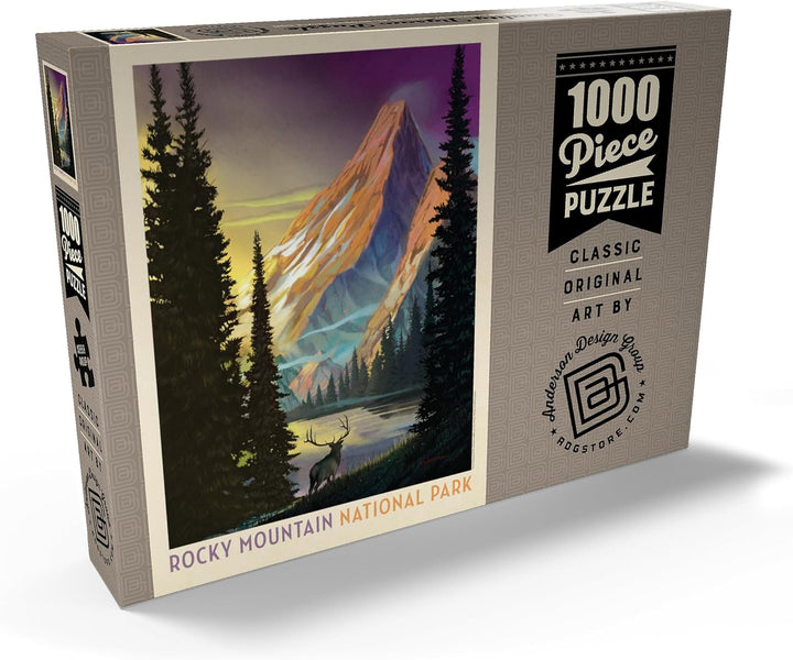 Rocky Mountain National Park: Pyramid Peak, Vintage Poster - Premium 1000 Teile Puzzle - MyPuzzle So