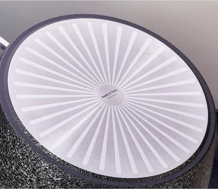 Kasserolle aus Aluminium, beschichtet mit Antihaftbeschichtung, Deckel aus transparentem Glas, 2 Gri