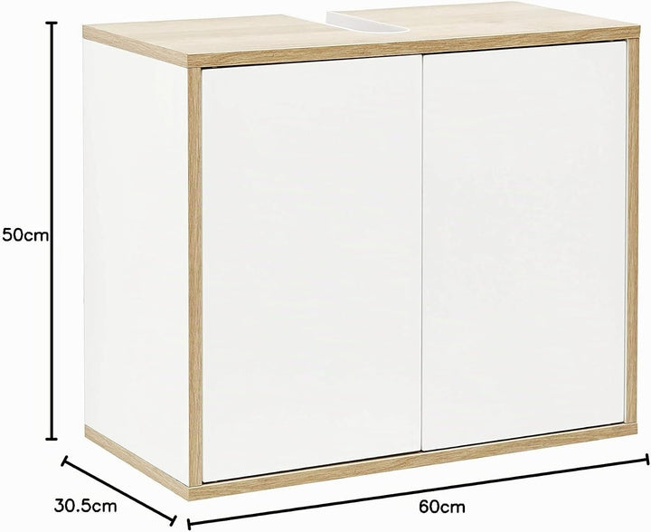 FACKELMANN Finn Waschbeckenunterschrank (60 x 50 x 30,5 cm) – Unterschrank für Waschbecken mit Aussp